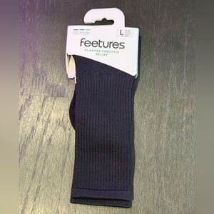 New Feetures Men's Black Plantar Fasciitis Relief Cushion Crew Socks Large 9-12
